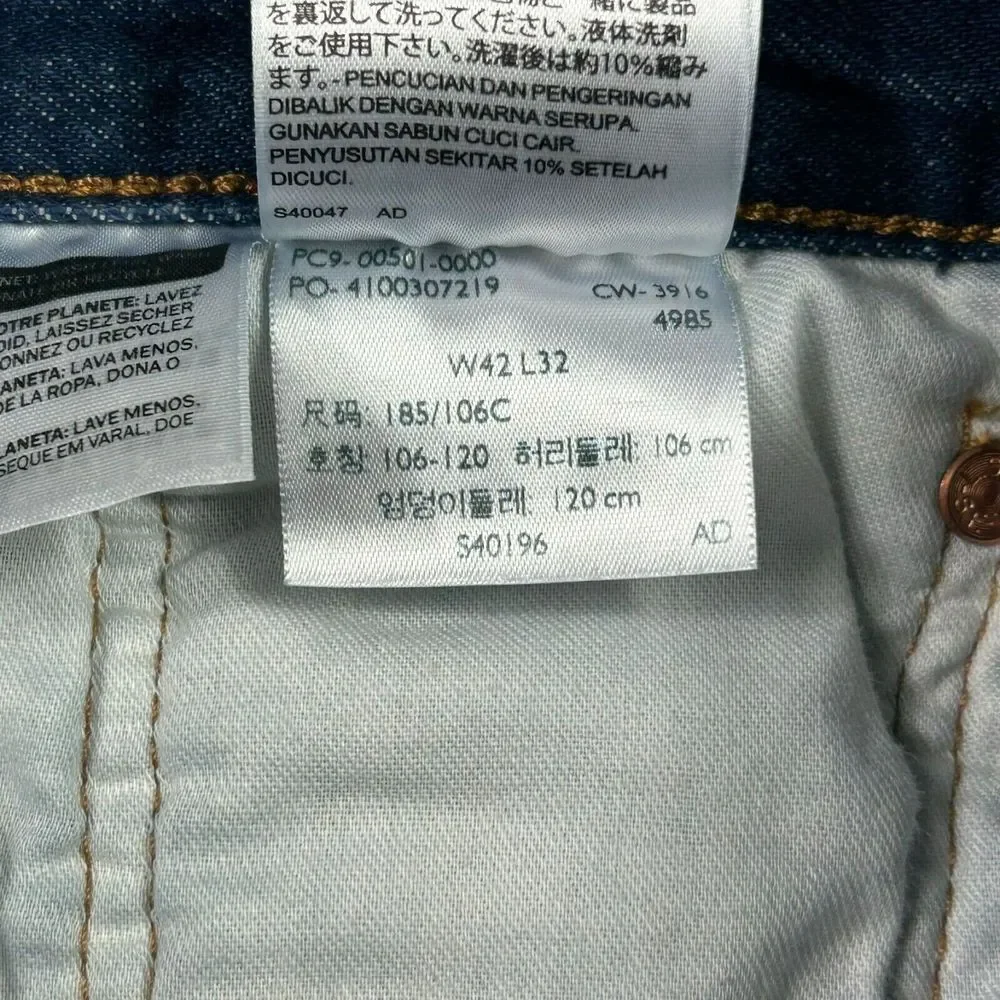 Levis 501 XX Mens 42x32‎ Original Fit Jeans Denim Button Fly Blue